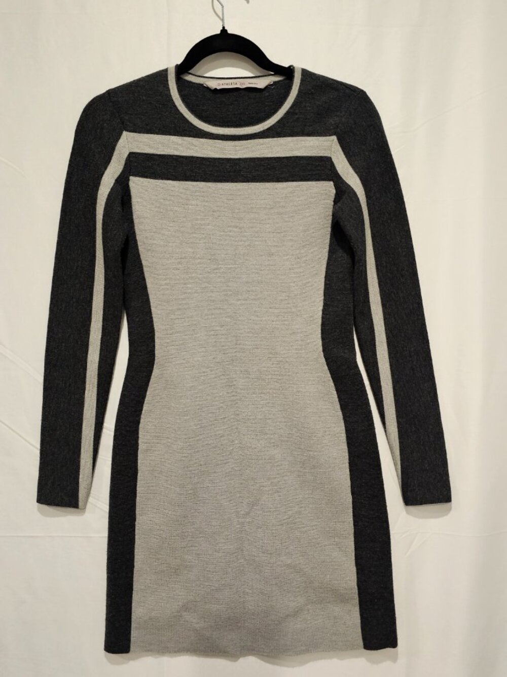 Athleta Sweater Dress XXS Gray Black Long Sleeve Cozy Casual Knit Women's